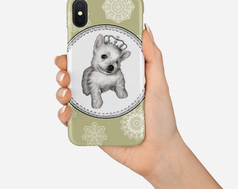 Westie phone case, dog phone case, art phone case, dog lover gift, west highland west terrier iphone, puppy mobile case, dog mom gift, dog