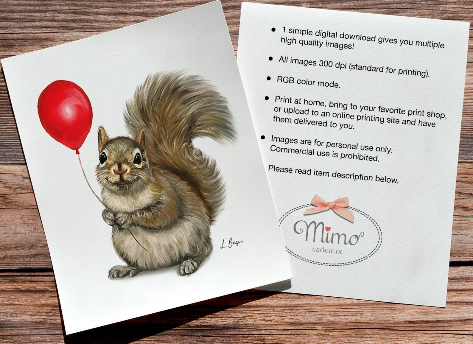 Printable Squirrel Art Digital Download Nursery Decor | Etsy
