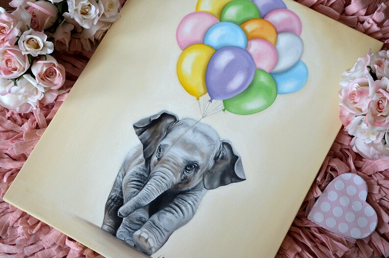 Elephant Nursery Print. Elephant Nursery Art. Animal Print. Etsy