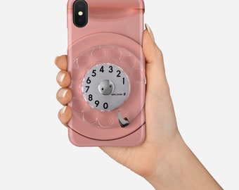 Vintage telephone iphone case, retro phone mobile case, rotary dial phone case, art phone case, blush phone iphone case, pink iPhone case