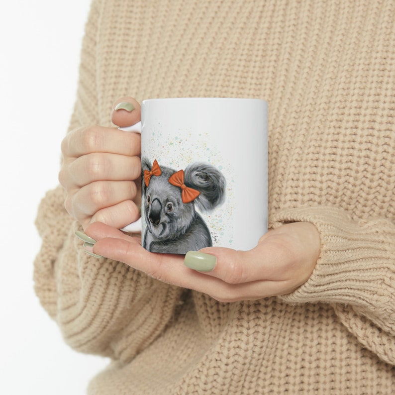 Personalized koala mug, koala gift, koala Ceramic Mug, koala coffee cup, custom name mug, personalizable animal mug, koala art mug image 5