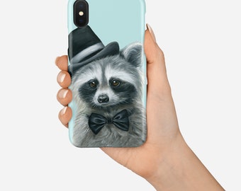 Raccoon art phone case, raccoon iphone 15, animal phone case, raccoon gift, raccoon samsung galaxy case, raccoon smartphone case, raccoon