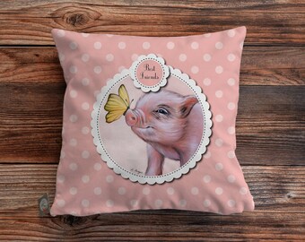 Pig cushion cover, pig pillow, pig gift, pig nursery, animal nursery decor, mini pig cushion, kids pillow, children cushion, teacup pig