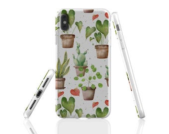 Plants iPhone case, plant lover mobile case, plant lover gift, houseplants iphone, watercolor plants art phone cover, botanical phone case