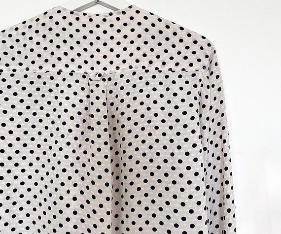 vintage 70s 80s silk polkadot blouse XS S - image 9