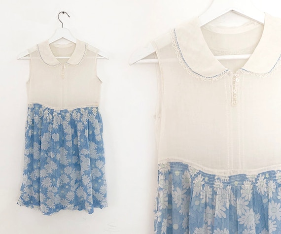 breezy 1920s cotton daisy print dress XS