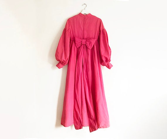 vintage 60s pink balloon sleeved gown XS S - image 3