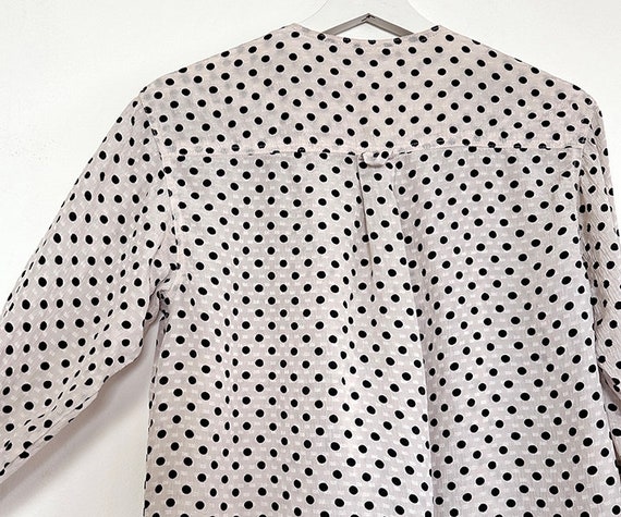 vintage 70s 80s silk polkadot blouse XS S - image 10