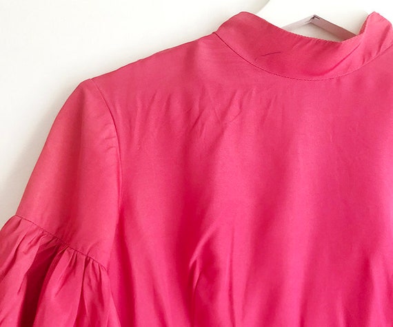 vintage 60s pink balloon sleeved gown XS S - image 7