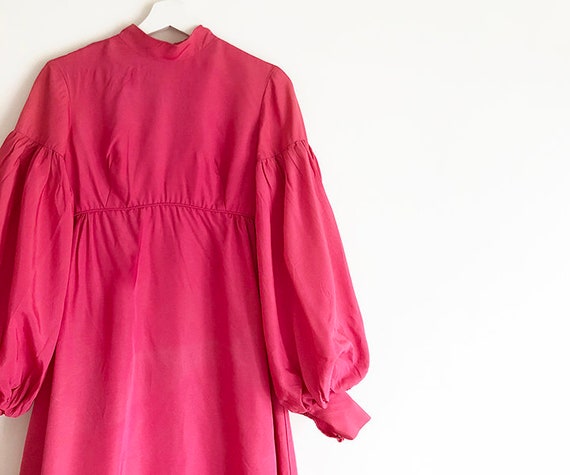 vintage 60s pink balloon sleeved gown XS S - image 5