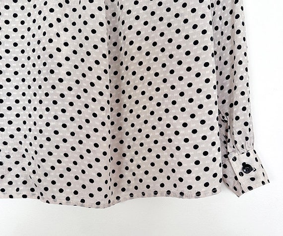 vintage 70s 80s silk polkadot blouse XS S - image 8