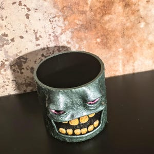 Monster Cache Pot - 4" Metallic Sage Planter