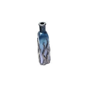 Tentacle glass bottle, sculpted polymer clay bottle art image 2