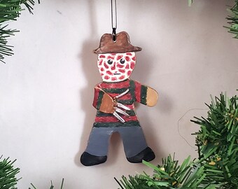 Freddy Krueger Gingerdead, A Nightmare on Elm Street polymer clay gingerbread ornaments