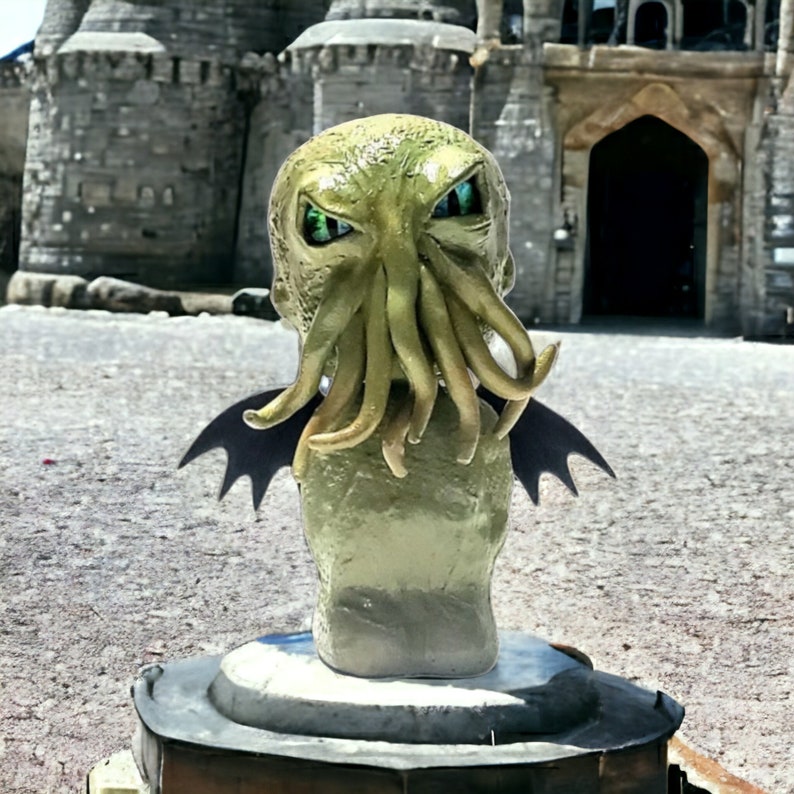 Cthulhu bobble head figurine with wings, Pale Green Cthulhu image 1