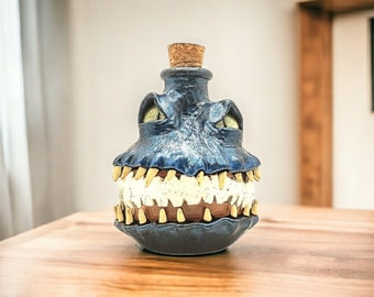 Monster Bottle with Cork and LED Light - Metallic Blue