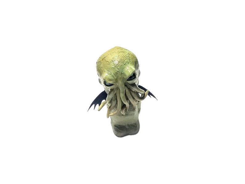 Cthulhu bobble head figurine with wings, Pale Green Cthulhu image 2