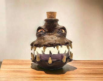 Monster Bottle with Cork and LED Light - Brown
