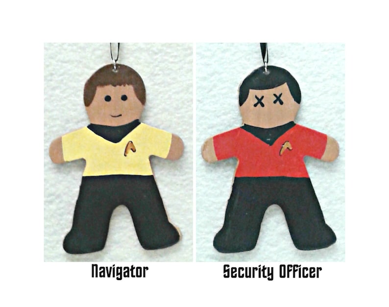 Polymer Clay Gingerbread Shaped Ornaments Starship Gingerprise boxed set of 8 ornaments
