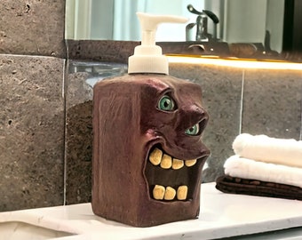 Monster Soap Dispenser #264 -  Irridescent Purple Brown Dispenser