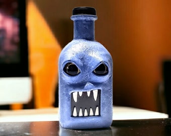 Sky Blue Monster Bottle with Transparent Mouth
