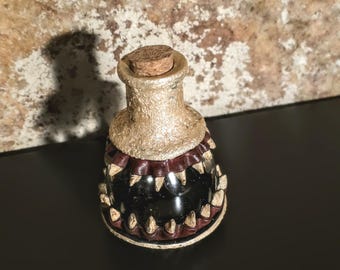 Mini botella Monster Wish con tapón de corcho Q - Oro champán metalizado