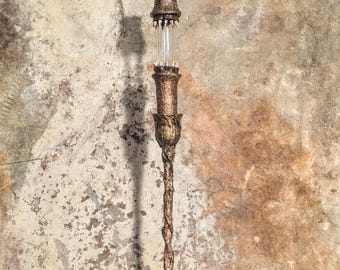 Monster Bud Vase - Weathered Metallic Gold Finish