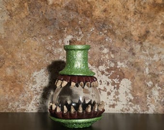 Mini botella Monster Wish con corcho, talla S - Verde primavera metalizado