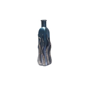 Tentacle glass bottle, sculpted polymer clay bottle art image 6
