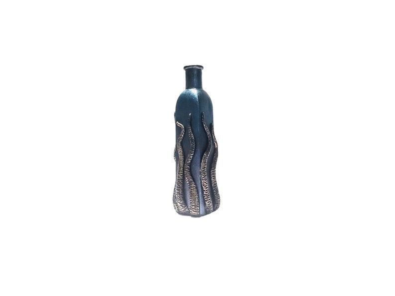 Tentacle glass bottle, sculpted polymer clay bottle art image 6