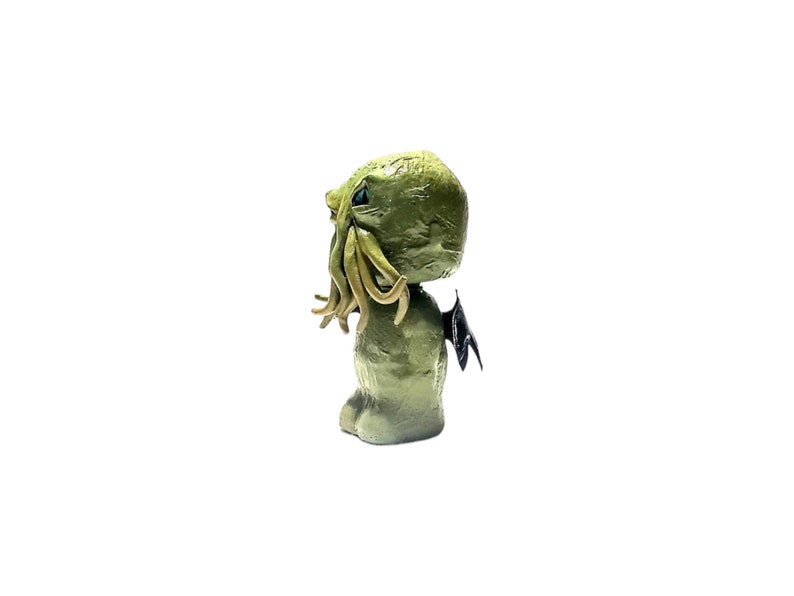 Cthulhu bobble head figurine with wings, Pale Green Cthulhu image 3