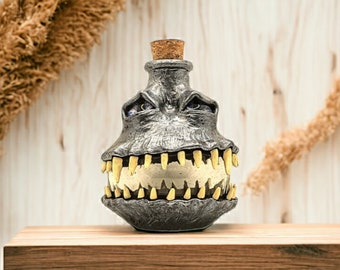 Monster Bottle with Cork and LED Light - Silver