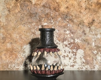 Mini botella de deseos Monster con corcho en forma de U - Negra