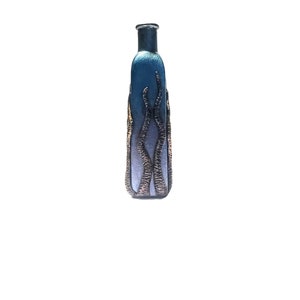 Tentacle glass bottle, sculpted polymer clay bottle art image 3