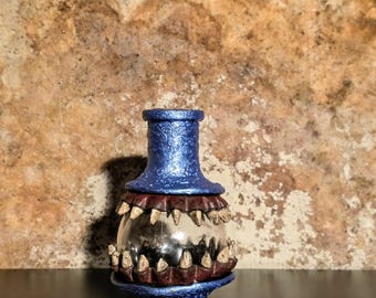 Mini botella de los deseos Monster con corcho Z - Azul metálico