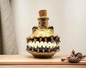 Monster Bottle with Cork and LED Light - Gold