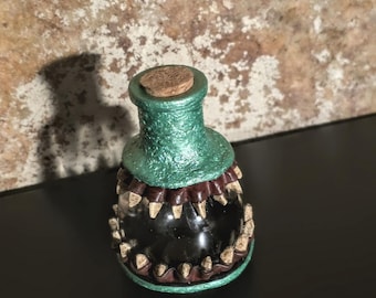 Mini botella de los deseos Monster con corcho W - Verde menta metalizado