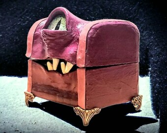 Monster Box #433, Magenta Mimic Chest, Creature Box, Dice Storage Box