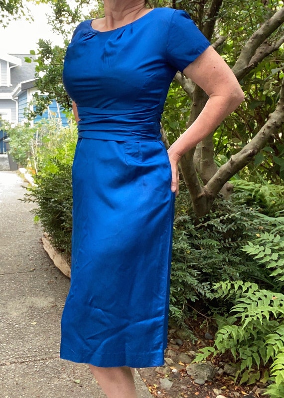Rich Royal Blue 1950's vintage Dress