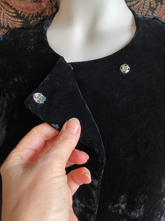 60's Black Velvet Swing Coat from Japan - image 6