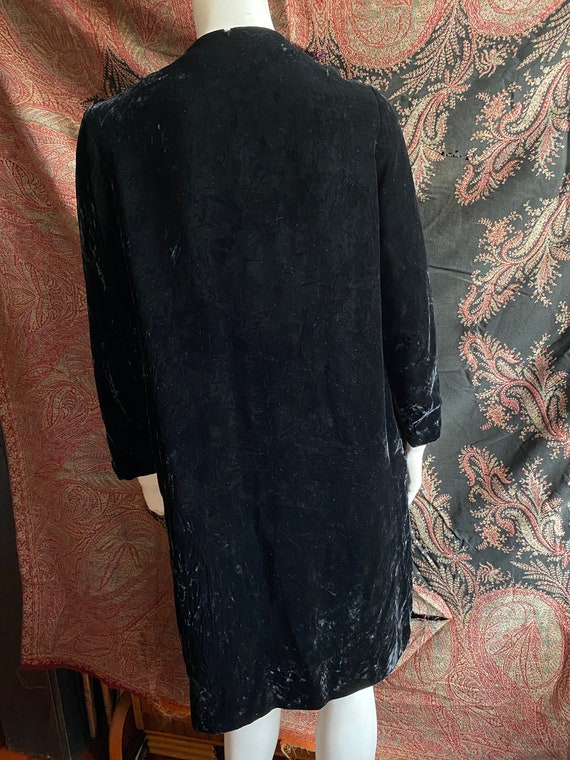 60's Black Velvet Swing Coat from Japan - image 3