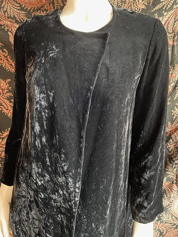 60's Black Velvet Swing Coat from Japan - image 2