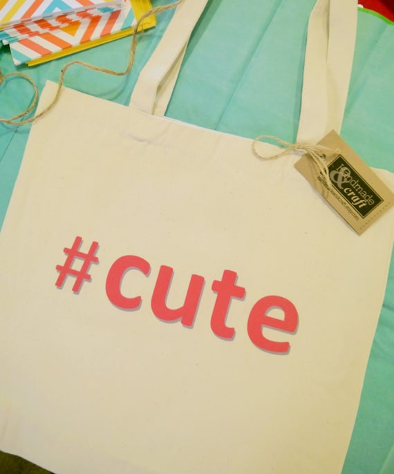 Items similar to Hashtag Cute Tote Bag Great gift for teens and