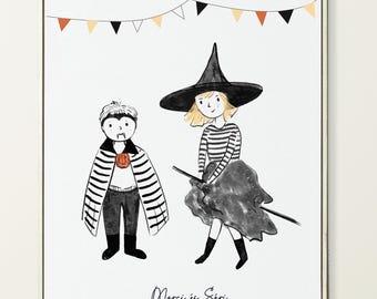 Custom Children Portrait Illustration, Unique Family Art (Digital File)