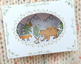 Winter Forest Paper Diorama | DIY Art Activity (Digital Download)
