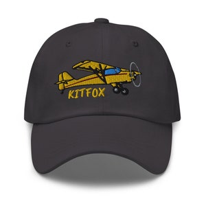 Kitfox Hat – Embroidered Pilot Cap – Custom Airplane Hat – Add Your N Number – Flyboy Toys Aviation Gift