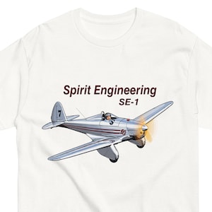 Camiseta Spirit Engineering SE-1 con diseño de avión – Regalo personalizado para pilotos Flyboy Toys Aviation Tee