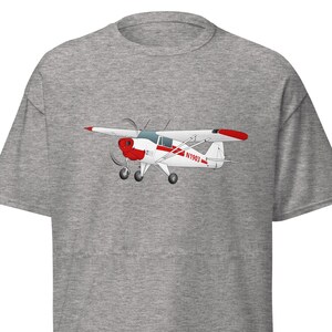 May include: A gray t-shirt with a cartoon illustration of a red and white airplane with the tail number N1903.