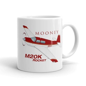 Mooney M20K Custom Airplane Mug – Personalized w/ N Number – Flyboy Toys – Best Pilot Gift – Aviation Coffee Mug – Airplane Lover’s Mug