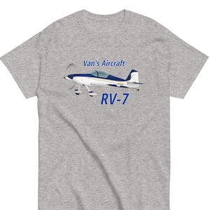 Van&#39;s RV-7 Airplane T-Shirt – Custom Pilot Gift – Personalized with N Number – Flyboy Toys Aviation Tee